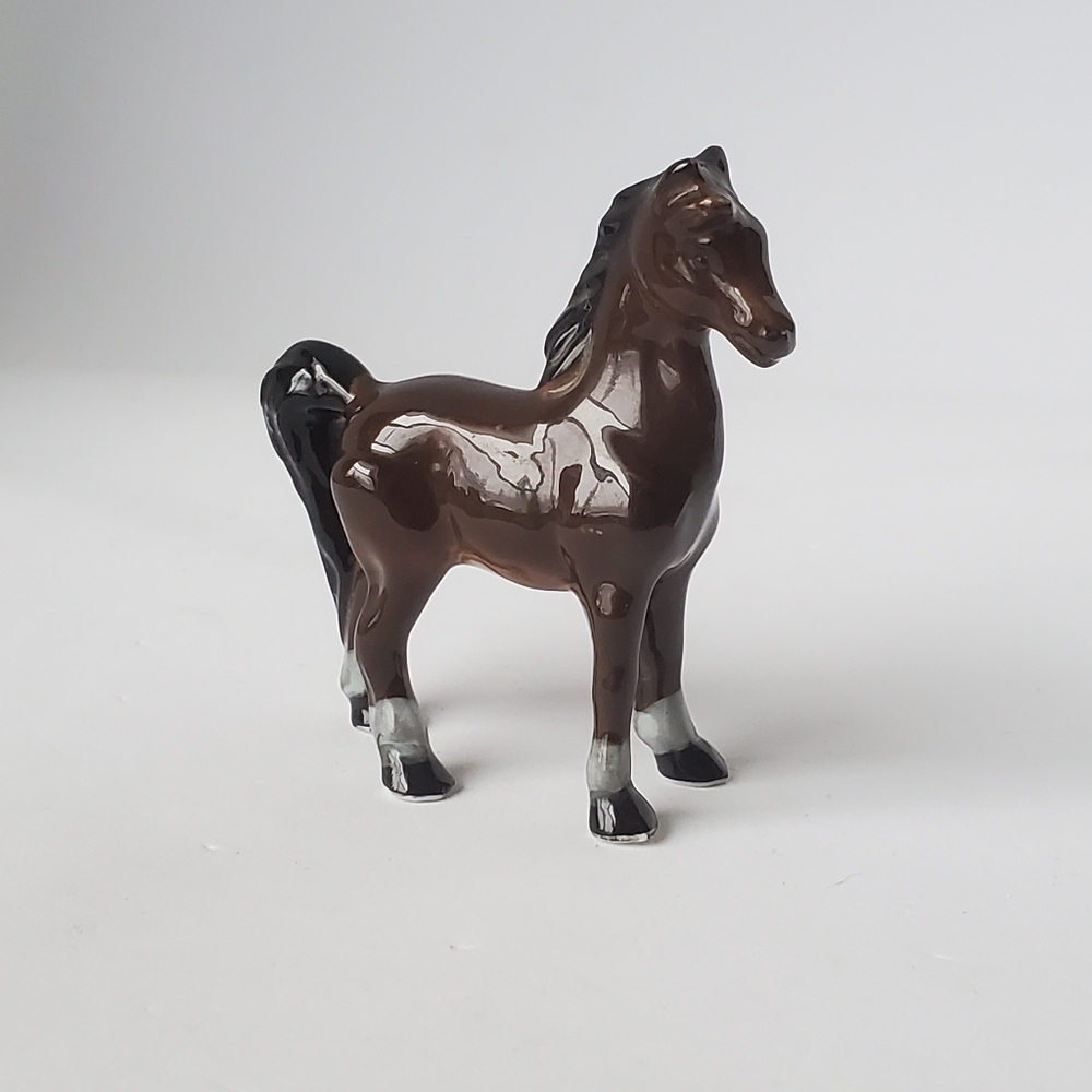 Vintage Miniature Porcelain Horse Figurine 2.5"